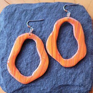 Handmade Polymer Clay Hoop Earrings